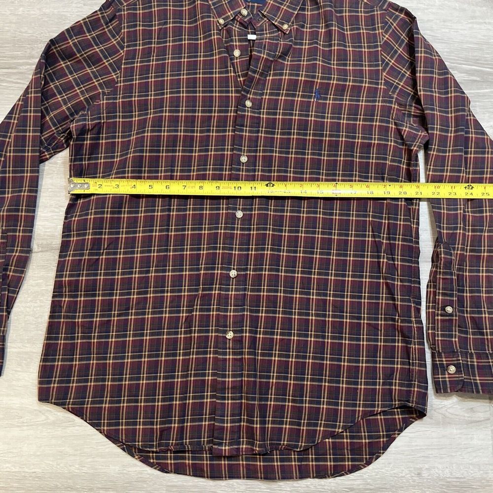 Men's RALPH LAUREN Deep Earth Tones Plaid Flannel Shirt Medium M - Picture 4 of 5